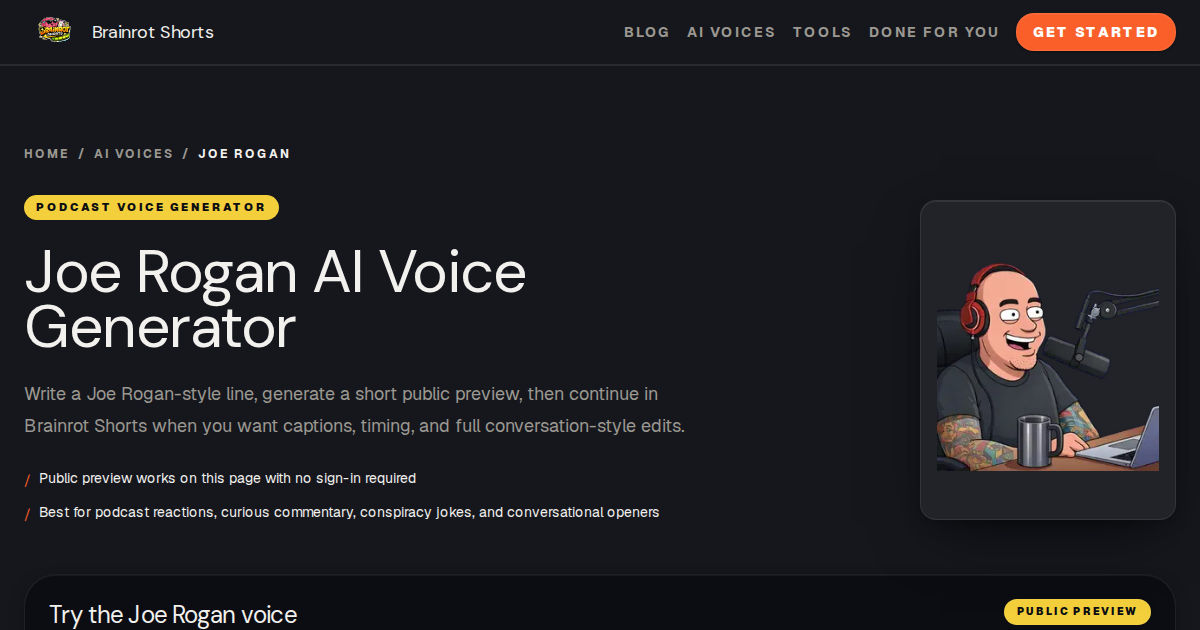 Joe Rogan AI Voice Generator | Brainrot Shorts