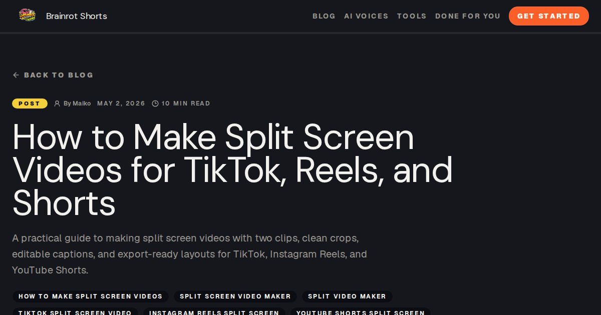 How to Make Split Screen Videos for TikTok, Reels, and Shorts ...