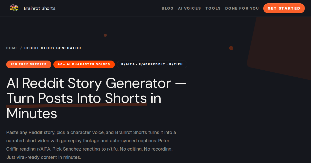 AI Reddit Story Generator - Turn Reddit Posts Into Viral Shorts ...